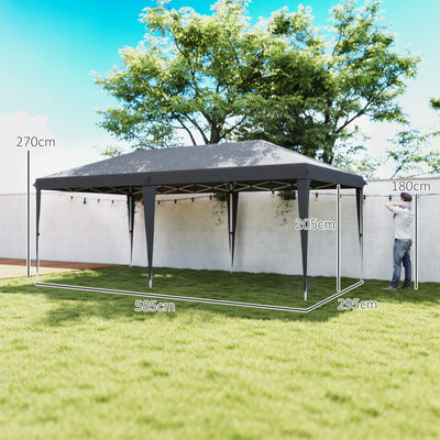 Outsunny 6 x 3 m Pop-Up Steel Frame Gazebo Grey 