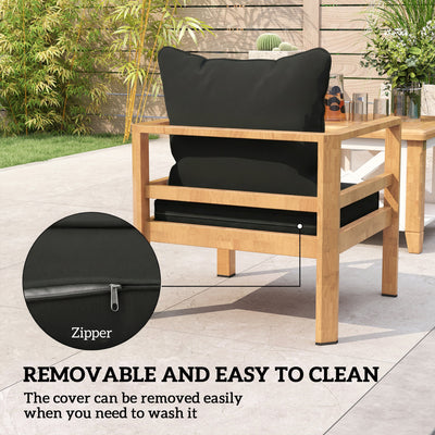 Outsunny Seat and Back Padded Cushion Set, CUSHION ONLY - Black 
