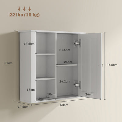 HOMCOM Clean and Simple Bathroom Storage Cabinet - White 