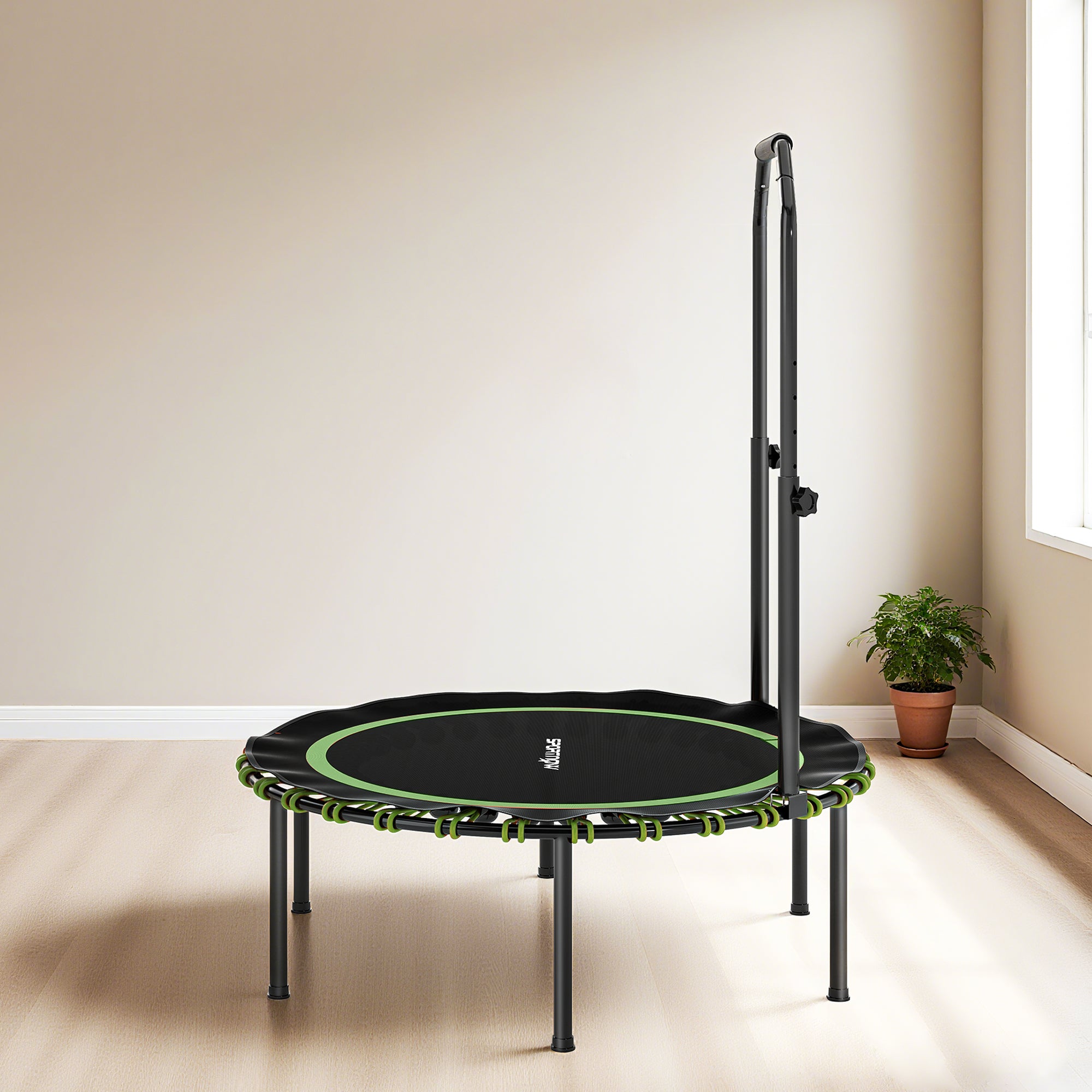 SPORTNOW 40" Foldable Fitness Trampoline Rebounder with Handle, Green