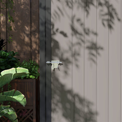 Outsunny 5.3 x 3.1ft Corrugated Steel Garden Shed - Light Grey 