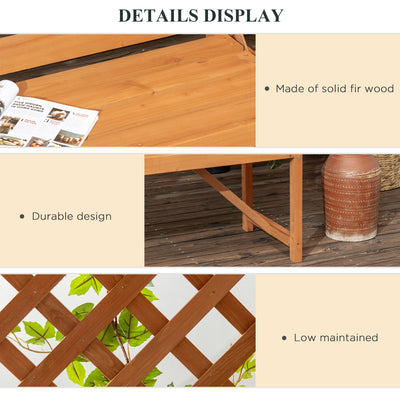 Outsunny Garden Bench, Wooden Garden Arbour with Seat for Vines/Climbing Plants, Brown 