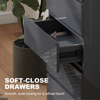 HOMCOM Chest of Drawers, 5-Drawer Storage Cabinets, Modern Dresser, Storage Drawer Unit for Bedroom 