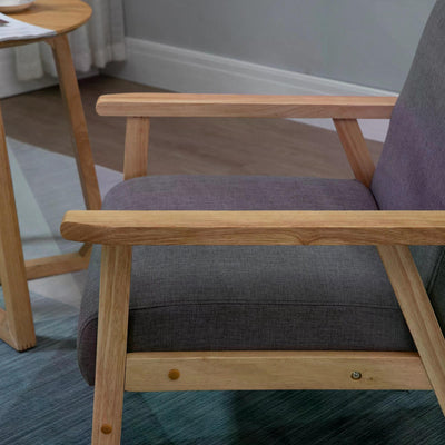 HOMCOM Minimalistic Wooden Frame Accent Chair, with Padded Seat 