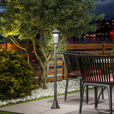 Outsunny 1.3 m Garden Lamp Post Light, LED Outdoor Solar Post Lights, Waterproof IP44 for Patio, Garden, Pathway, Cool White 