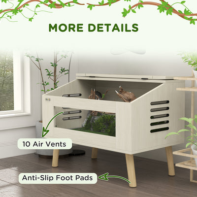 PawHut 111L Vivarium for Snakes, Lizards, Horned Frogs, Chameleons, Hamsters, Gerbils with Tempered Glass Windows 