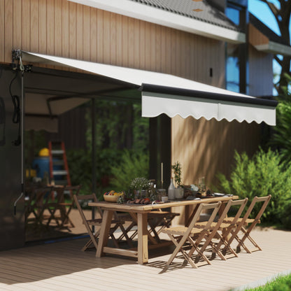 Outsunny 2.5 x 2m Electric Awning with Remote Controller, Aluminium Frame DIY Retractable Awning, UV30+ Sun Shade Canopy for Garden Patio Deck Door Window, Light Grey 