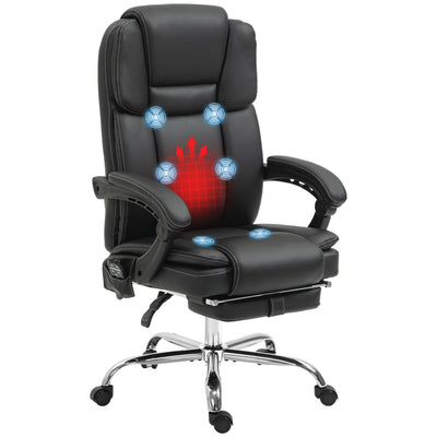 Vinsetto Six Point Vibrating Massage Office Chair - Black 