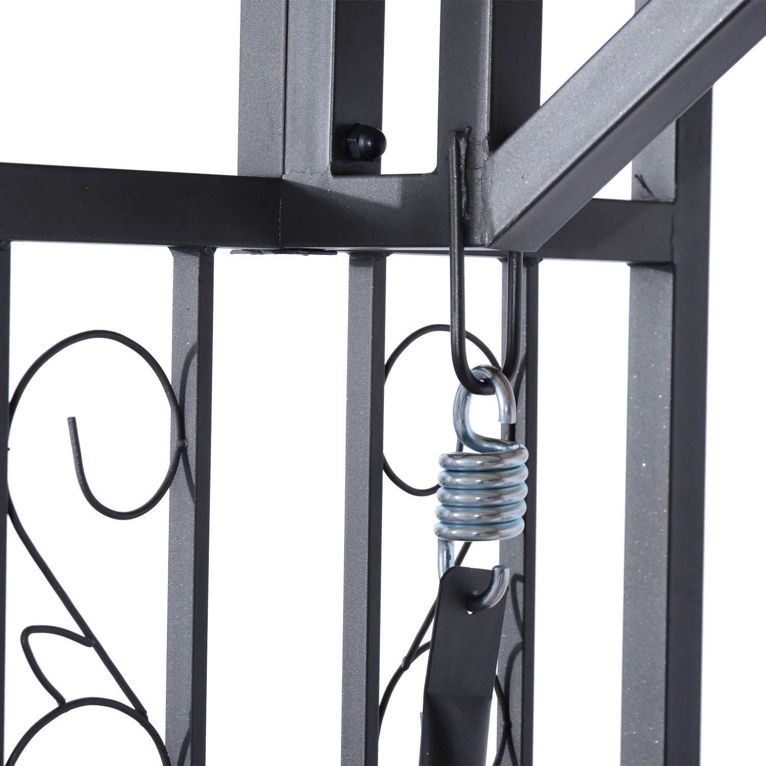 Outsunny Outdoor Garden 2 Seater Canopy Swing Chair Seat Porch Loveseat Vintage Hammock Cushioned Seat w/ and Side Drink Panel 