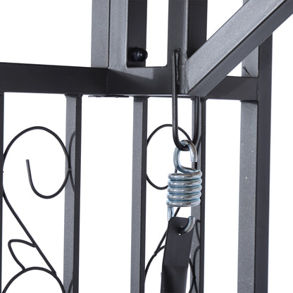 Outsunny Outdoor Garden 2 Seater Canopy Swing Chair Seat Porch Loveseat Vintage Hammock Cushioned Seat w/ and Side Drink Panel 