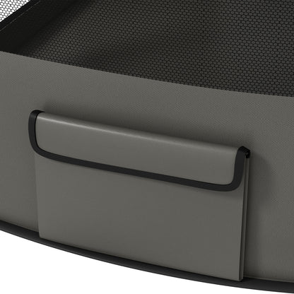 PawHut Foldable Dog Pen with Storage Bag for Indoor/Outdoor Use, Portable Pet playpen, with Ground Stakes - Grey 