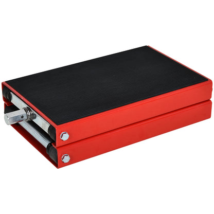 DURHAND 500KG Motorcycle Lift Scissor Jack, Height Adjustable Motorbike Stand with Anti-Slip Wide Deck, Heavy Duty Steel Motorbike Repair Lift Hoist Stand for Home Garage, Red 