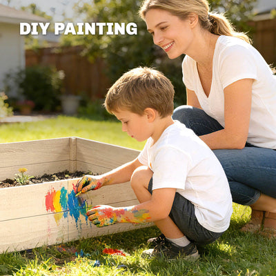 Outsunny Wooden Raised Bed for Garden, 620L Extra Large Raised Garden Bed with Open Bottom, Outdoor Elevated Planter Box 