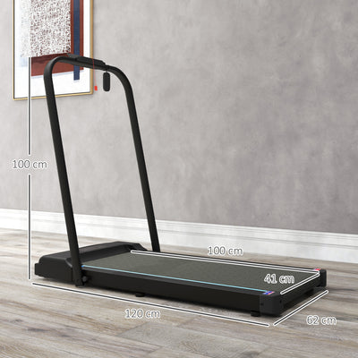 SPORTNOW 2.5HP Walking Pad, 1-6km/h Folding Treadmill with Remote Control and LED Display for Home Gym Office, Blue 