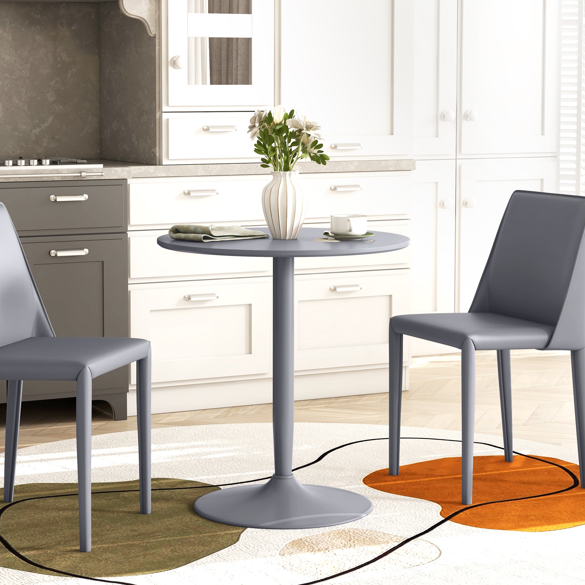 HOMCOM 75H x \'ce\'a670cm Two-Person Minimalistic Dining Table - Grey