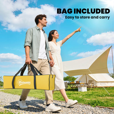 Outsunny 2 Person Camping Tent, Dome Tent with Zipped Doors, Storage Pocket, Portable Handy Bag, Yellow 