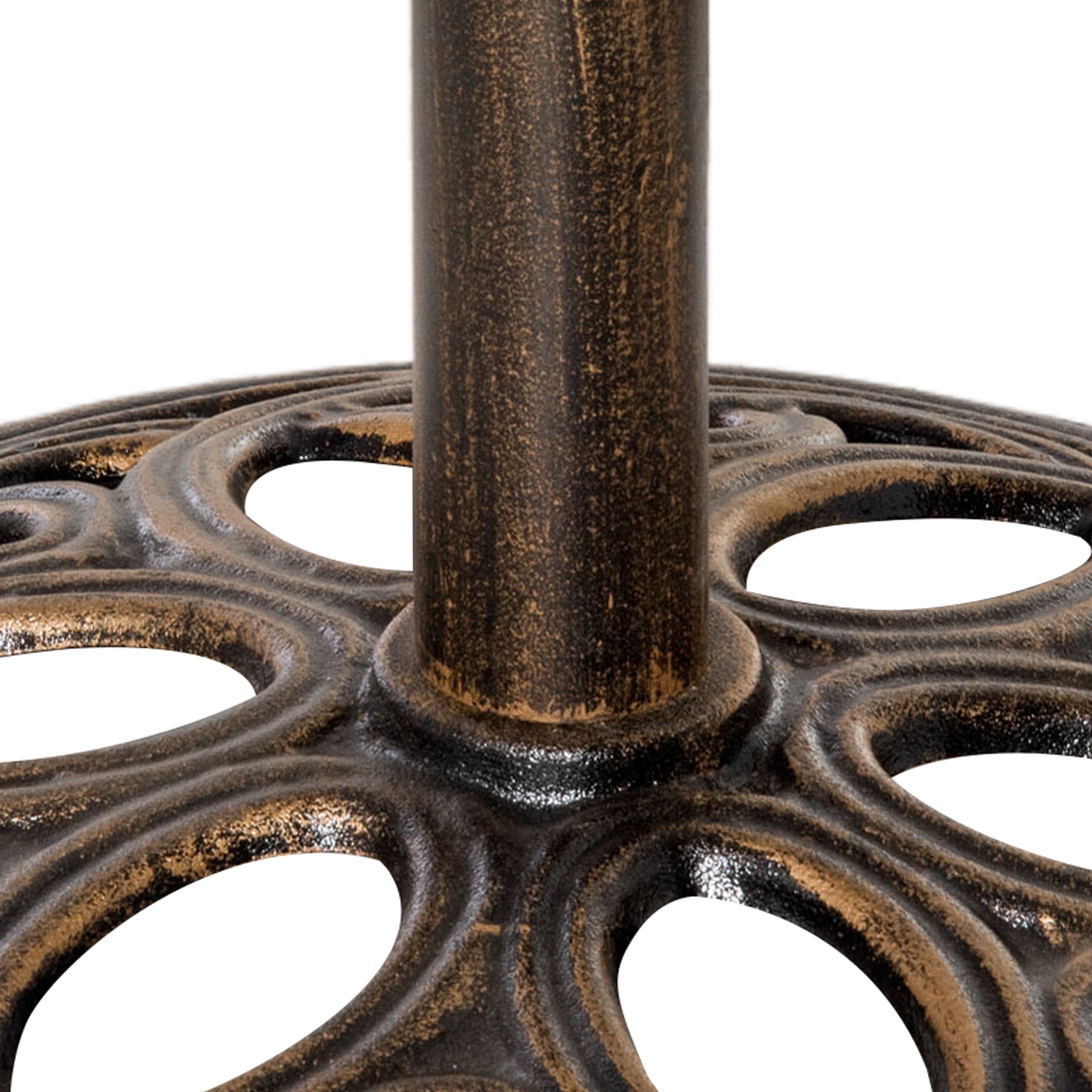 Outsunny 11.5 kg Cast Metal Round Patio Umbrella Base Stand, Umbrella Holder for Outdoor, Patio, Garden, Bronze Tone 