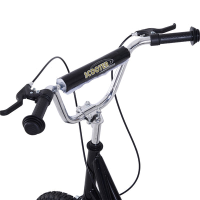 HOMCOM Kids Scooter, Teen Kick Scooter with Rubber Wheels, 16" Front Wheel, Height Adjustable Handlebar, Dual Brakes, Kick Stand, for 5+ Years, Black 