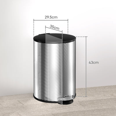 HOMCOM 20L Stainless Steel Compact Home Bin 