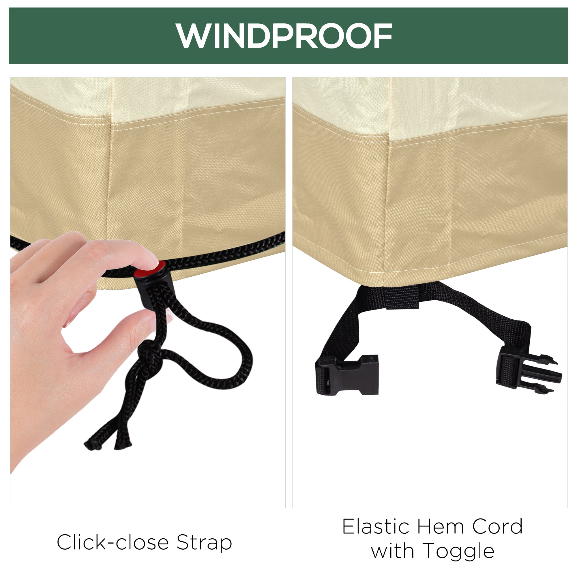 Outsunny 600D Oxford Cloth Furniture Cover 3 Seat Rattan Chair Protector Large Garden Patio Outdoor Waterproof L152 x W87 x H58-79cm 