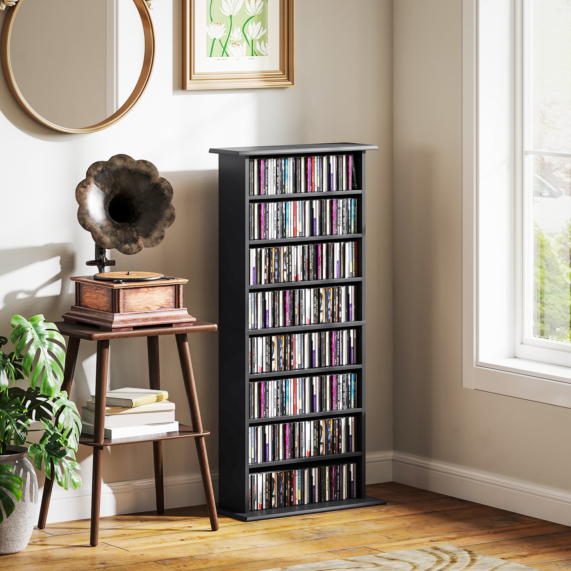 HOMCOM 360 CD/185 DVD/185 Blu-ray Storage Unit - Black