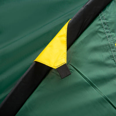 Outsunny Dome Tent for 2 Person Camping Tent with Large Windows, Waterproof Green and Yellow 