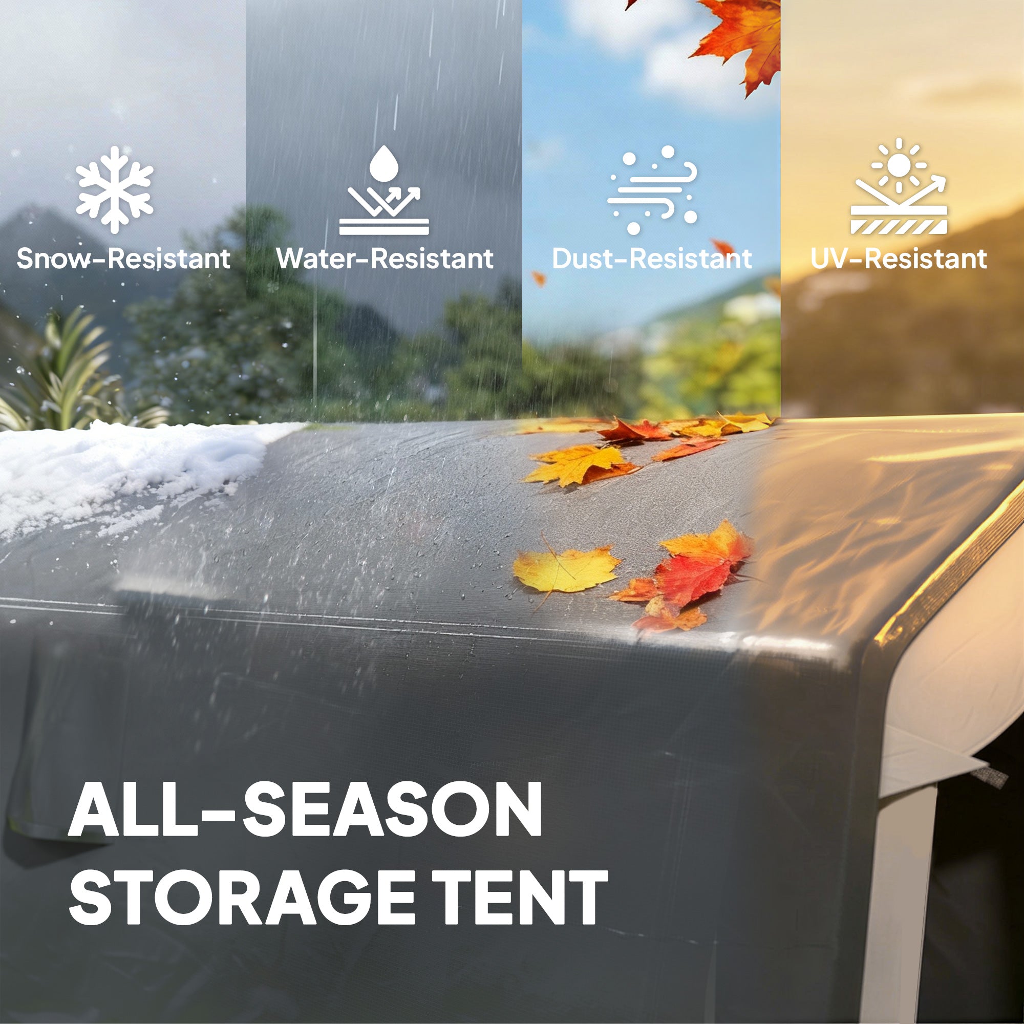 Outsunny 1.8 x 2.4m Garden Storage Shed Tent, Waterproof Portable Shed Shelter for Motorbike, Garden Tools, Bike Storage 