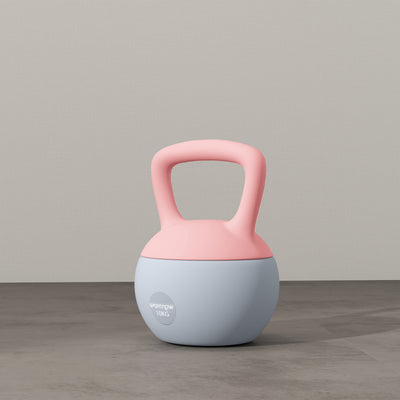 SPORTNOW 10KG Soft Kettlebell, Kettlebell with Non-Slip Handle for Home Gym, Weight Lifting, Strength Training, Pink/Grey 