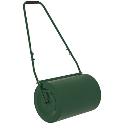 Outsunny 63 L Heavy Duty Water Or Sand Filled \'ce\'a630cm Garden Steel Lawn Roller Drum - Dark Green 
