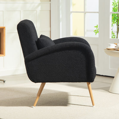 HOMCOM Teddy Fleece Accent Chair - Black 