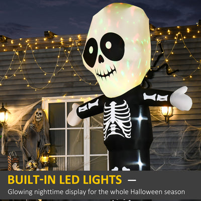 HOMCOM 3m Halloween Inflatable Skeleton Ghost Decoration, LED Lighted for Home Indoor Outdoor Garden Lawn Decoration Party Prop 