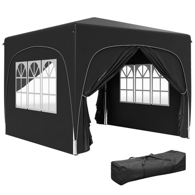 Outsunny 3 x 3m Pop-Up Gazebo Shelter, with Accessories - Black 
