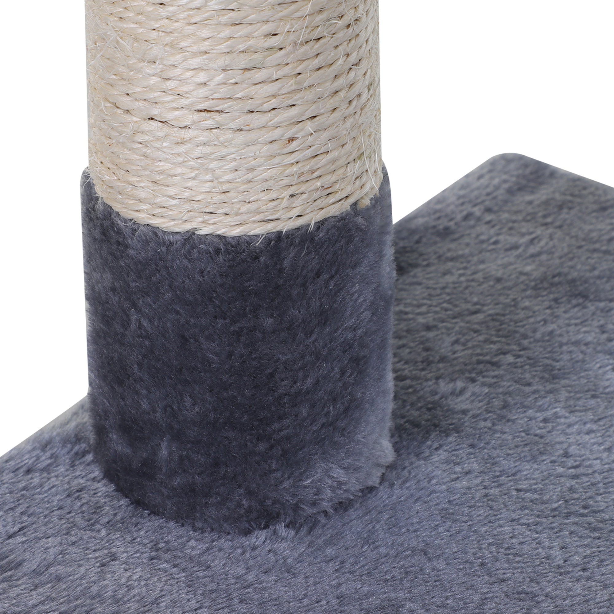 PawHut Cat Scratch Post with Bed Cat Tree for Indoor Cats Sisal Scratching Posts Hammock Kitty Activity Centre Grey 