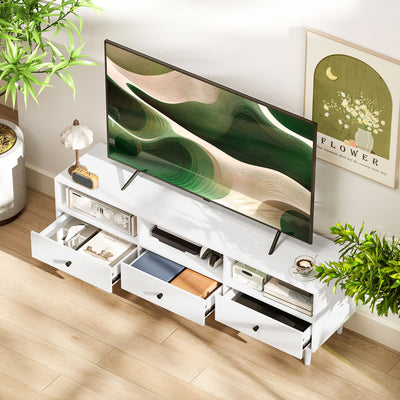HOMCOM Multi-Storage Minimal TV Stand - White 