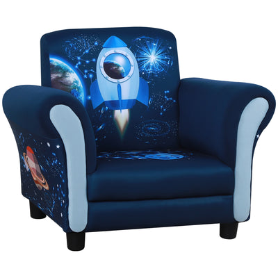 HOMCOM Child Armchair Kids Mini Sofa Chair with Armrest, 59.5 x 43 x 46.5cm, Blue 