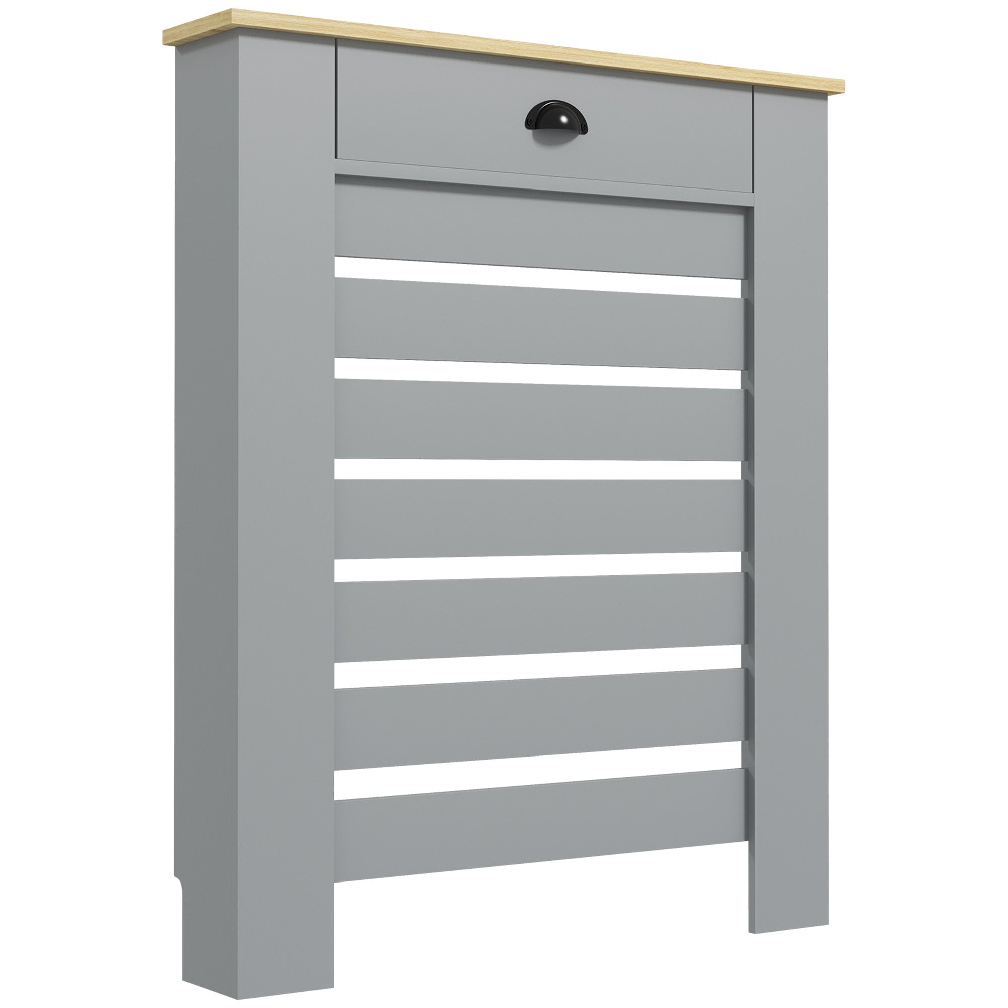 HOMCOM 95.5H x 78Wcm Radiator Cover, with Drawer - Grey 