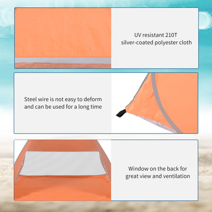 Outsunny 2 Person Pop Up UV Shelter Shade-Orange 