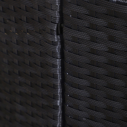 Outsunny Five-Piece Rattan Garden Bed, with Canopy - Black/White 