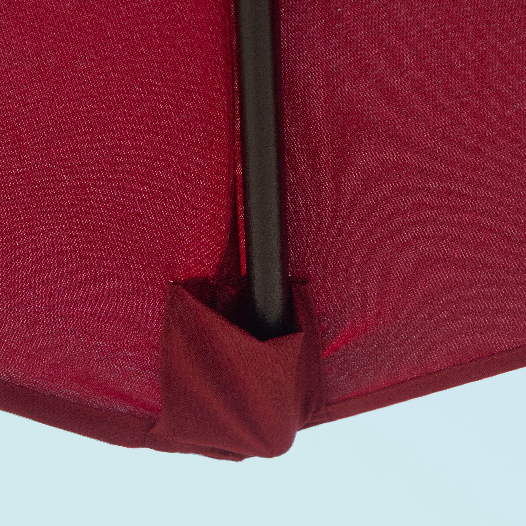 Outsunny 2.6M Garden Parasol Umbrella with Tilt and Crank, Outdoor Sun Parasol Sunshade Shelter with Aluminium Frame, Wine Red 