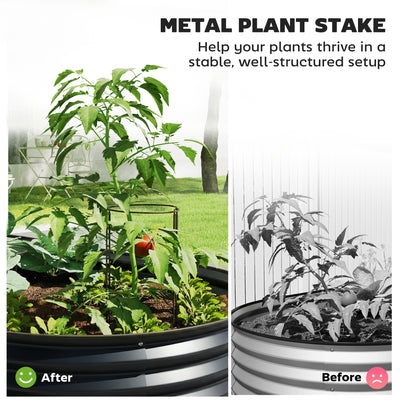 Outsunny Set of Two 150 x 60cm Steel Planters - Dark Grey 
