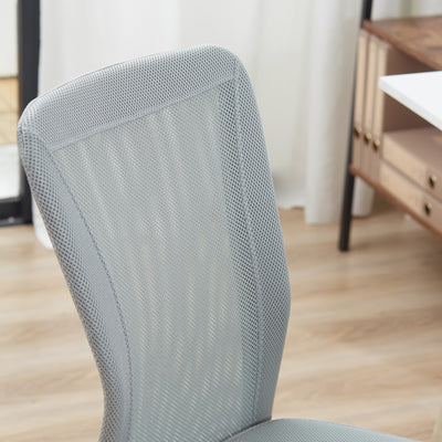 Vinsetto Office Chair, Armless Desk Chair, Adjustable Computer Swivel Chair with Rolling Wheels and Mesh Back for Home Work Study, Grey 