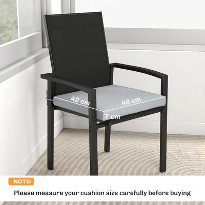 Outsunny Set of 6 Outdoor Seat Cushions with Machine Washable Cover, Water Repellent Seat Cushions Light Grey 
