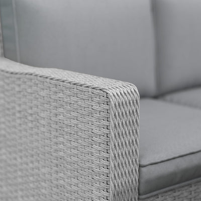 Outsunny Seven-Piece Firepit Table Rattan Sofa Set - Grey 