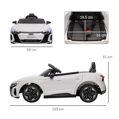 HOMCOM Audi Licensed 12V Kids Electric Ride-On, with Remote Control, Suspension System, Lights, Music, Motor - White 