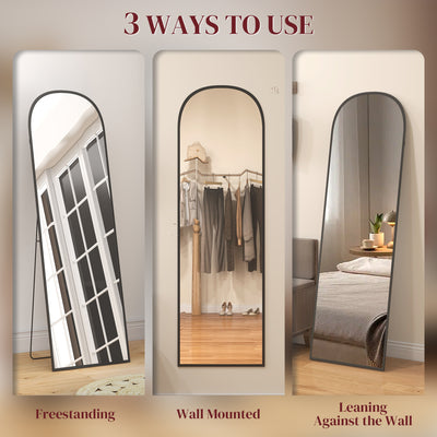 HOMCOM 165cm Aluminium Frame Standing Mirror - Black 