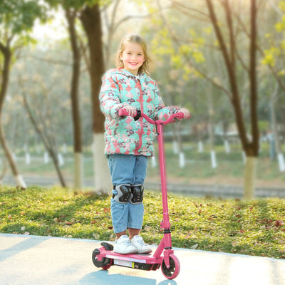 AIYAPLAY Electric Scooter for Ages 6-14, with Colourful Light and Electric Brake, Electric Scooter E Scooter, Up to 10 KM/H & 8 KM, Pink 