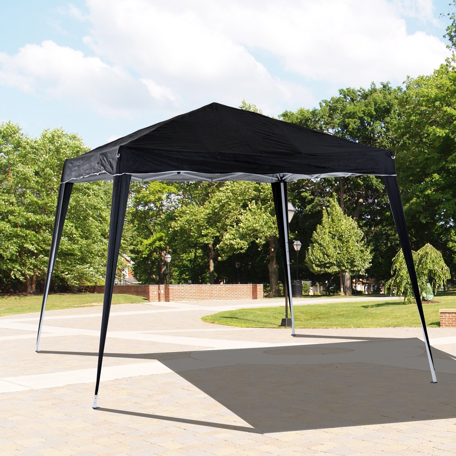 Outsunny 3 M x 3 M Base/ 2.5 M x 2.5 M Top Pop Up Gazebo with Carry Bag, Height Adjustable Slant Leg Party Tent Instant Event Shelter for Garden, Patio, Black 