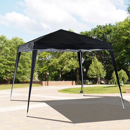 Outsunny 3 M x 3 M Base/ 2.5 M x 2.5 M Top Pop Up Gazebo with Carry Bag, Height Adjustable Slant Leg Party Tent Instant Event Shelter for Garden, Patio, Black 