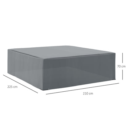 Outsunny 225x210cm Outdoor Garden Rattan Furniture Protective Cover Water UV Resistant Grey 