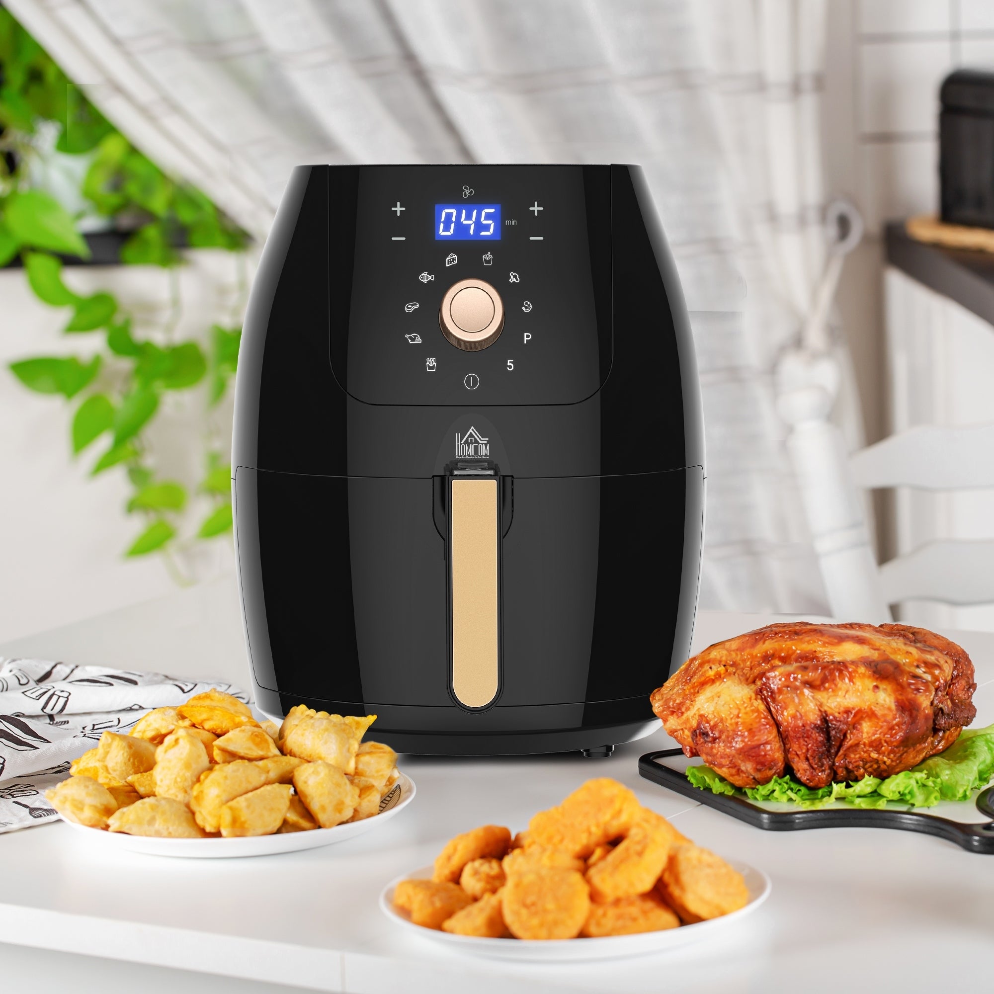 HOMCOM 5.5L 1700W Air Fryer, with Digital Display, 80-200℃ Temperature 